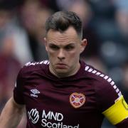 Lawrence Shankland in action for Hearts at Rugby Park