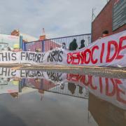 Activists blockade the BAE Systems factory in Govan, Glasgow