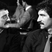 Scotland great Graeme Souness speaks to Yosser Hughes, played by actor Bernard Hill, in the 1980s BBC drama series Boys from the Blackstuff