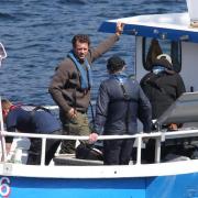 Jamie Dornan on the set of The Undertow in the Highlands