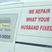 Jenny Barr, who spotted this vehicle, says: “This should work out very well, as long as your husband doesn’t work for the company who own the van…”