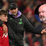 Liverpool manager Jurgen Klopp speaks to Ben Doak after a game this season, main picture, and Scotland manager Steve Clarke, inset