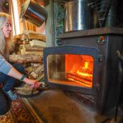 Ann Quinton of Elvanfoot with her wood burning stove
