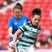 Lizzie Arnot in action against Celtic