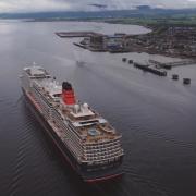 Queen Anne pictured sailing into Invergordon for her maiden call to the Highlands