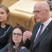 John Swinney, pictured during First Minister's Questions yesterday, has continued to back the disgraced Michael Matheson