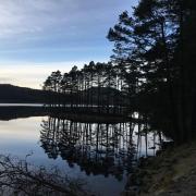 Loch Ossian on a calm evening