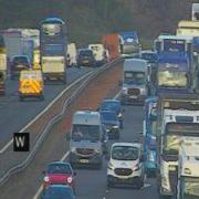 Traffic backed up on the M8 (stock pic)