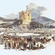 Grand Gathering of the Highland Clans, the Farquharson Children Dancing a Reel, Scotland, UK, 1851