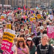 Thousands of people marched in Edinburgh following an attack on Leith Walk.