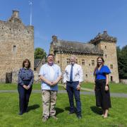Pictured in front of Dean Castle, Kilmarnock are, from left- Jackie Biggart, director of corporate activities for Ayrshire 360, Cllr Douglas Reid, Leader of East Ayrshire Council, David McDowall, head of service- Ayrshire Growth deal at East Ayrshire