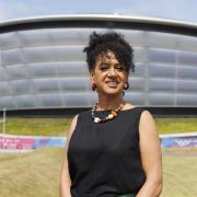Carole Millar, costume designer for the Glasgow 2026 Commonwealth Games opening ceremony pictured outside the Hydro.