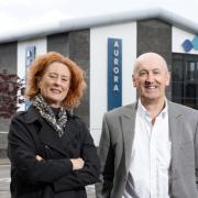 Pauline Walsh with Aurora Energy Services CEO Doug Duguid