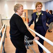 Former First Minister Nicola Sturgeon visits a purpose-built physiotherapy gym at Midlothian Community Hospital in Bonnyrigg on January 9 2017
