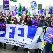 Members of the EIS held a demonstration outside the Scottish Parliament last month to highlight the ongoing dispute