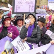 A protest by members of the Women Against State Pension Injustice movement