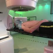 David Smith undergoes radiotherapy on the True beam machine