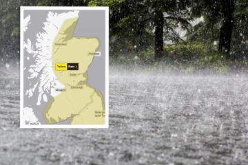 Scotland issued yellow warning for rain as sunny spell ends