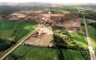 An aerial view as Eurocentral in Lanarkshire was being built. Picture: Newsquest