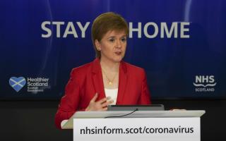 Nicola Sturgeon delivering one of her daily Covid briefings