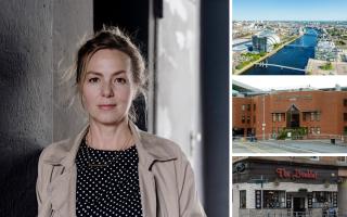 German crime author Simone Buchholz; an aerial view of the River Clyde; exterior of Celtic Park; and The Doublet in Glasgow. Pictures: Gerald von Foris/Chris Hepburn/Getty/Nick Ponty/Kirsty Anderson
