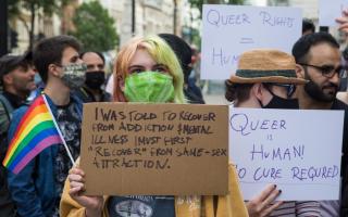 A recent protest over conversion therapy, which the Scottish Government wants to ban
