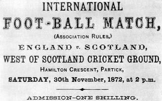 A poster for the first ever meeting between Scotland and England