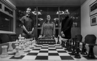 Feature on Queen's Park Chess Club. The club meet on Tuesday evenings at Wellcroft Bowling Club at Queen's Park in the Southside of Glasgow. Pictured from left are- Derek Rankine (club secretary), Caitlin McCulloch (team captain) and Ryan