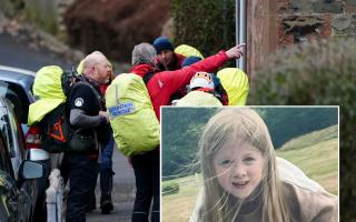 Members of the Scottish Mountain Rescue help with the search for missing 11-year-old Kaitlyn Easson in the area near to Gala Park, Galashiels, in the Scottish Borders,