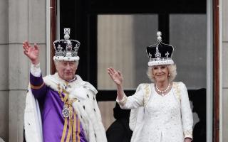King Charles III and Queen Camilla on the balcony of Buckingham Palace