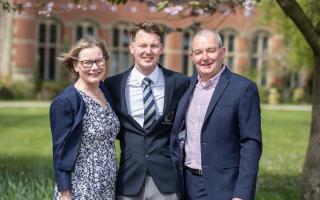 Gregor MacDonald is joined by his parents at his PGA graduation