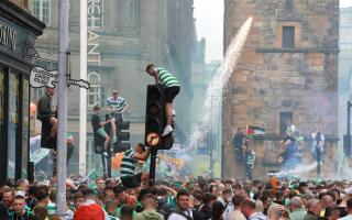 Celtic fans celebrate last year's title win