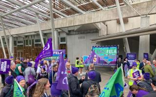 EIS-FELA rally outside the Scottish Parliament