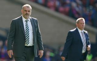 Celtic manager Ange Postecoglou, left, and his Inverness Caledonian Thistle counterpart Billy Dodds at Hampden on Saturday