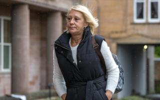 Diane Bell, mother of Lamara Bell arrives at Falkirk Sheriff Court for the fatal accident inquiry (FAI) for her daughter and John Yuill who died following a crash on the M9 near Stirling in July 2015