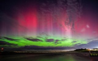 The Northern Lights above Girvan in Scotland