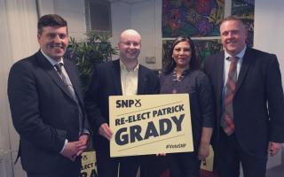 SNP MP Patrick Grady (second from left) with SNP MSPs