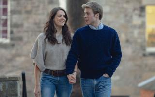 Meg Bellamy and Ed McVey as Kate and William at the University of St Andrews