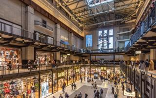 The shopping mall inside Battersea Power Station
