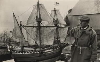 The ship modeller's art is shown in this 1956 model of the Mayflower