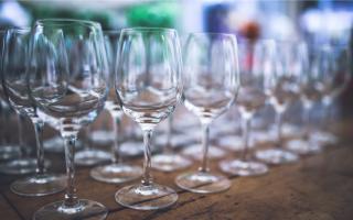 Stock image of empty wine glasses