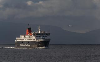 The Ardrossan- Brodick CalMac ferry, Caledonian Isles pictured arriving at Ardrossan (Arran is in the background).  Photograph by Colin Mearns