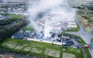 Drone footage of the fire taken on Wednesday