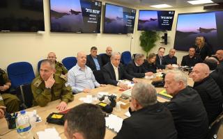 Israel's war cabinet meeting in Tel Aviv on Sunday following Iran's launching of a massive drone attack