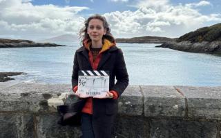 Acclaimed actor Sorcha Groundsell on-set in Harris