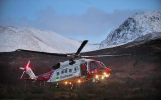 Rescue teams and a Coastguard helicopter are deployed to the scene of an Avalanche at Creag Meagaidh in 2016