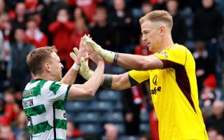 Celtic defender Alistair Johnston was hoping to avoid hitting a penalty in the shootout against Aberdeen on Sunday, but Joe Hart's miss meant he had to step up to the plate.