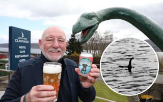 Mr Loch Ness with the new IPA made by Black Isle Brewery