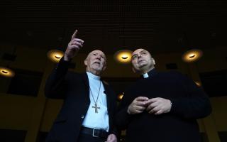 Archbishop of Glasgow William Nolan (left) with Father Gabriel Romanelli