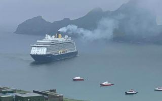A cruise ship visiting St Kilda